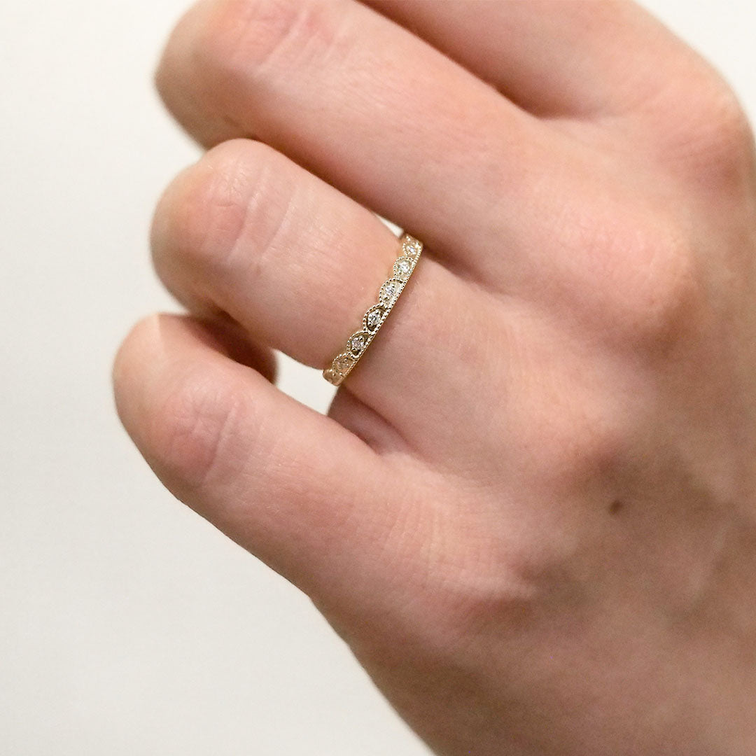 Silván Mimosa timanttisormus 0,08ct, 14K keltakultaa, Silván vihkisormukset