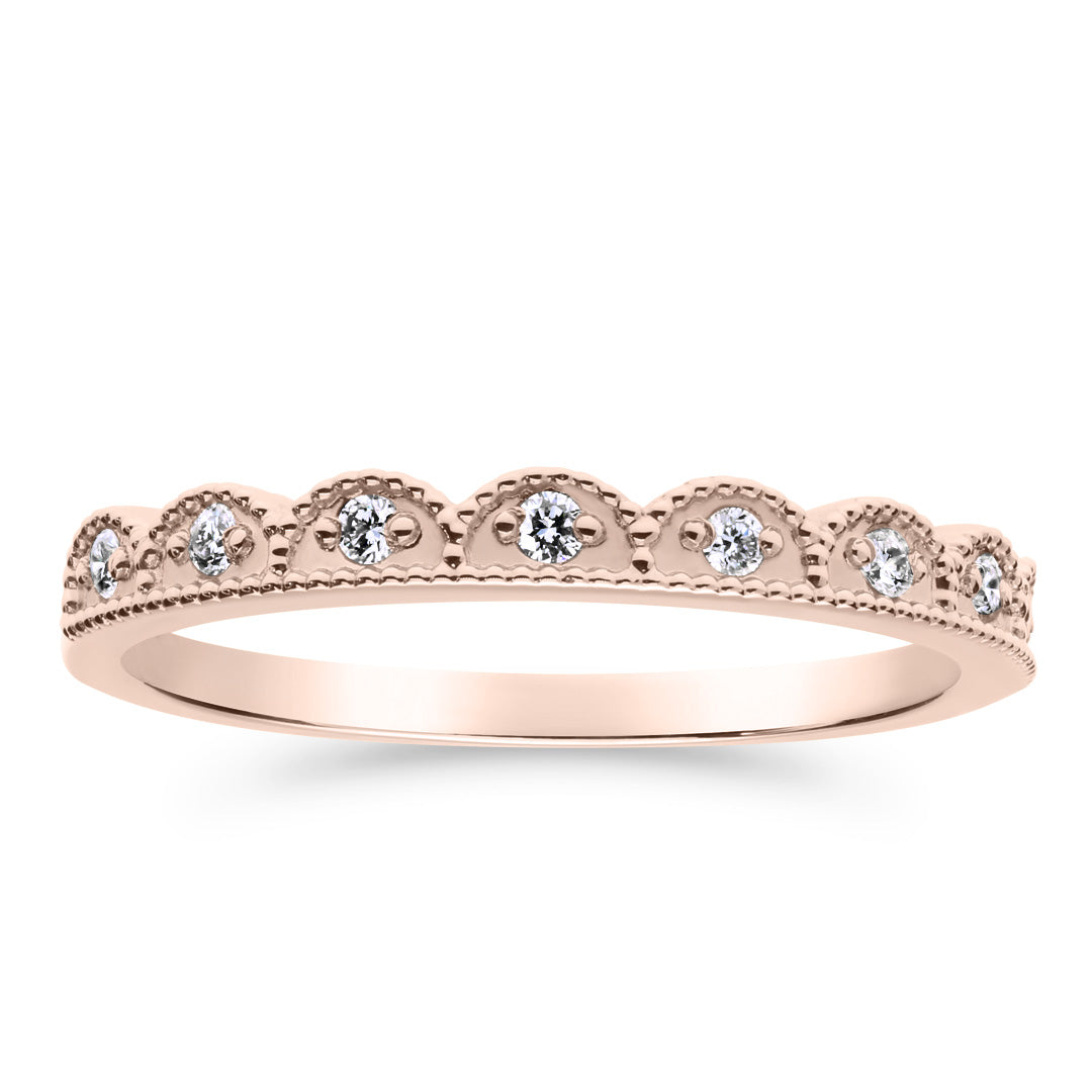 Silván Mimosa timanttisormus 0,08ct, 14K rosekultaa, Silván vihkisormukset
