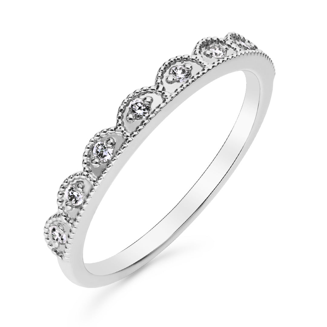 Silván Mimosa timanttisormus 0,08ct, 14K valkokultaa, Silván vihkisormukset