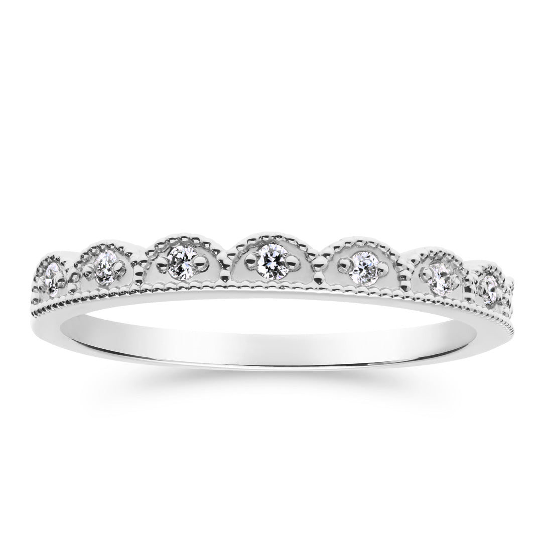 Silván Mimosa timanttisormus 0,08ct, 14K valkokultaa, Silván vihkisormukset