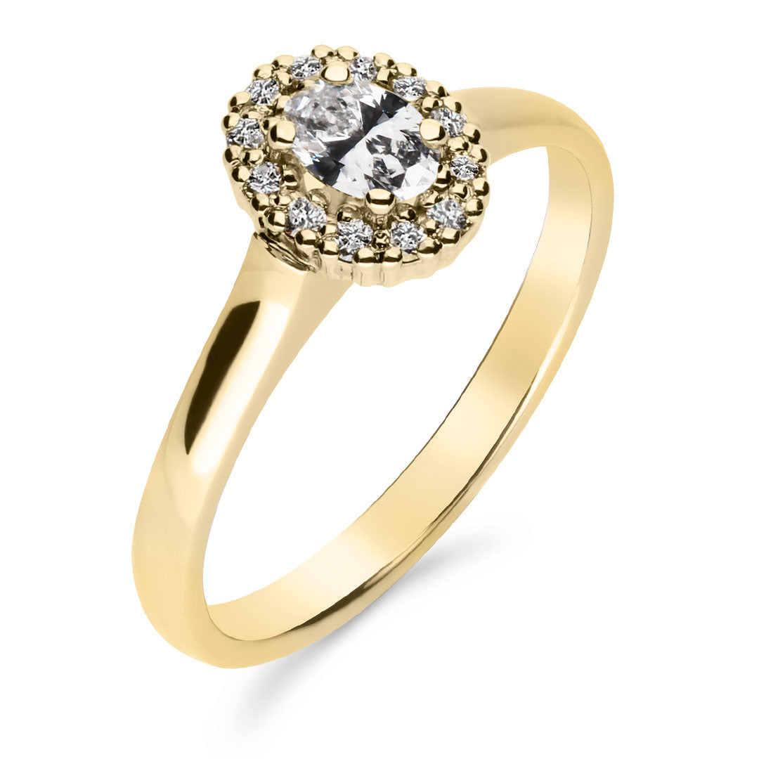 Silván Rosalie Ovaali halosormus 0,26ct, 14K keltakultaa, Silván vihkisormukset