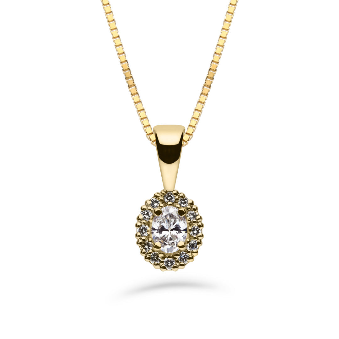 Silván Rosalie Ovaali timanttiriipus 0,26ct, 14K keltakultaa, Silván timanttikorut