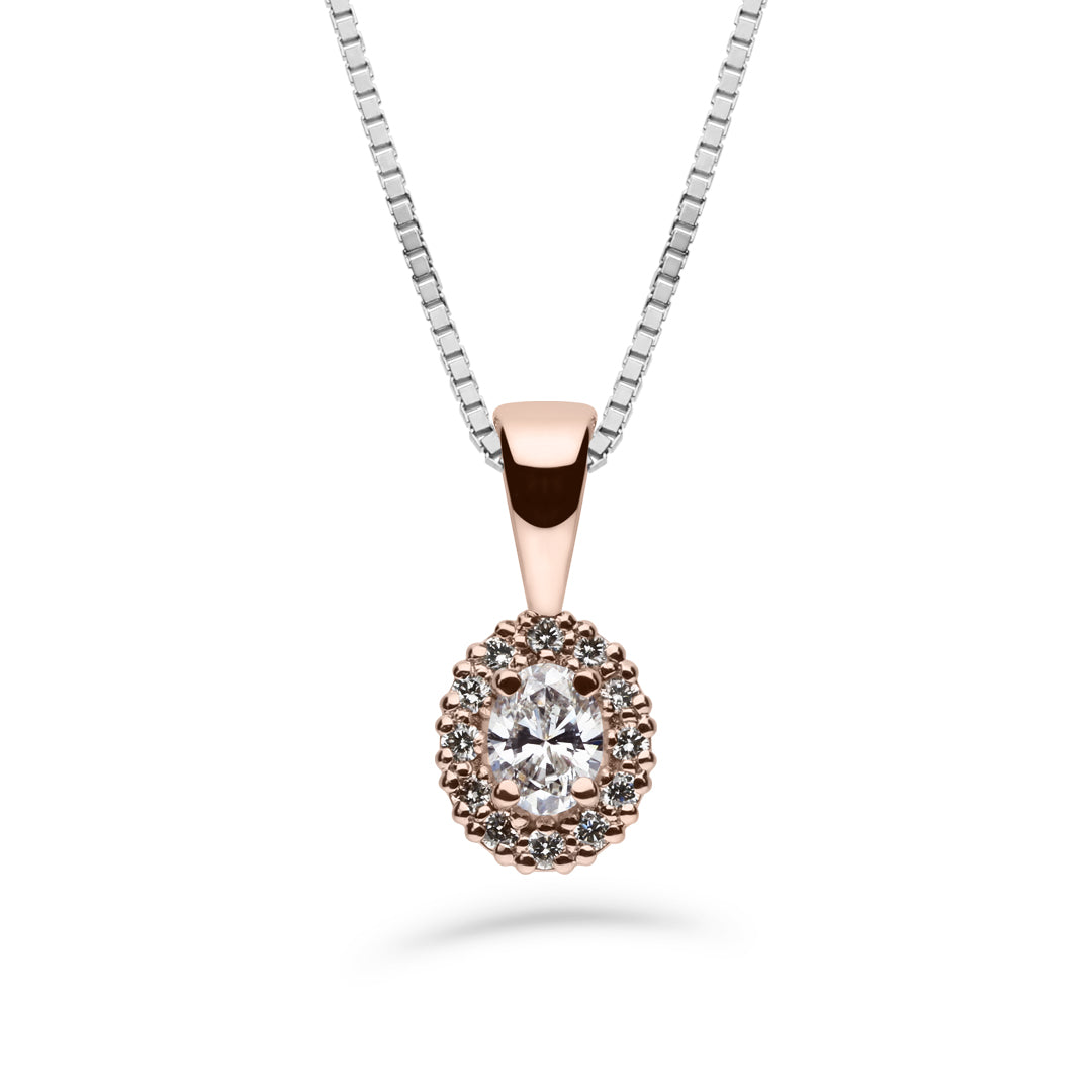 Silván Rosalie Ovaali timanttiriipus 0,26ct, 14K rosekultaa, Silván timanttikorut