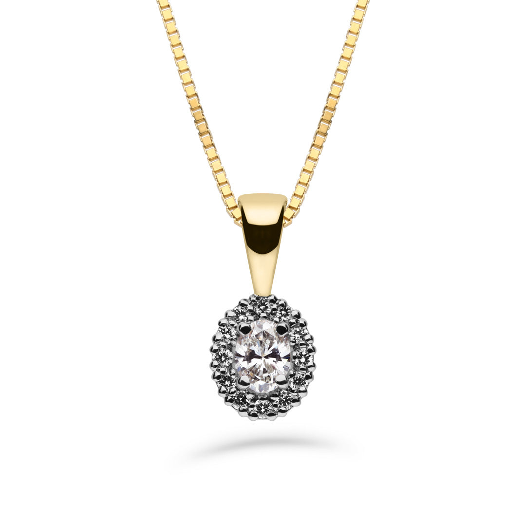 Silván Rosalie Ovaali timanttiriipus 0,26ct, 14K valko- ja keltakultaa, Silván timanttikorut