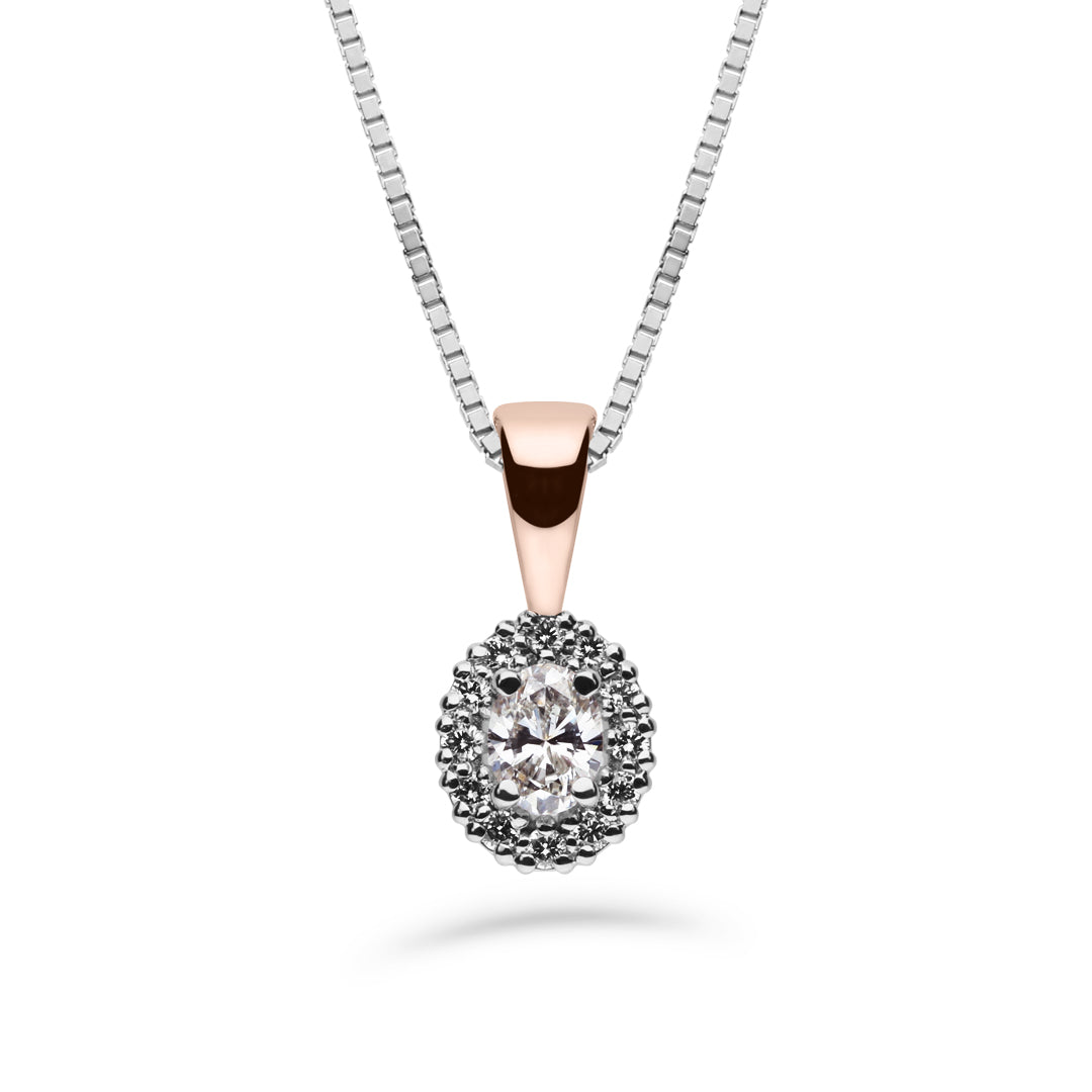 Silván Rosalie Ovaali timanttiriipus 0,26ct, 14K valko- ja rosekultaa, Silván timanttikorut