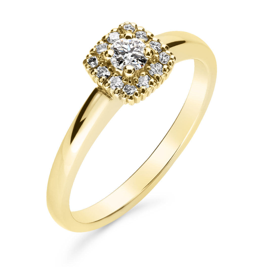 Silván Rosalie halosormus 0,23ct, 14K keltakultaa, Silván vihkisormukset