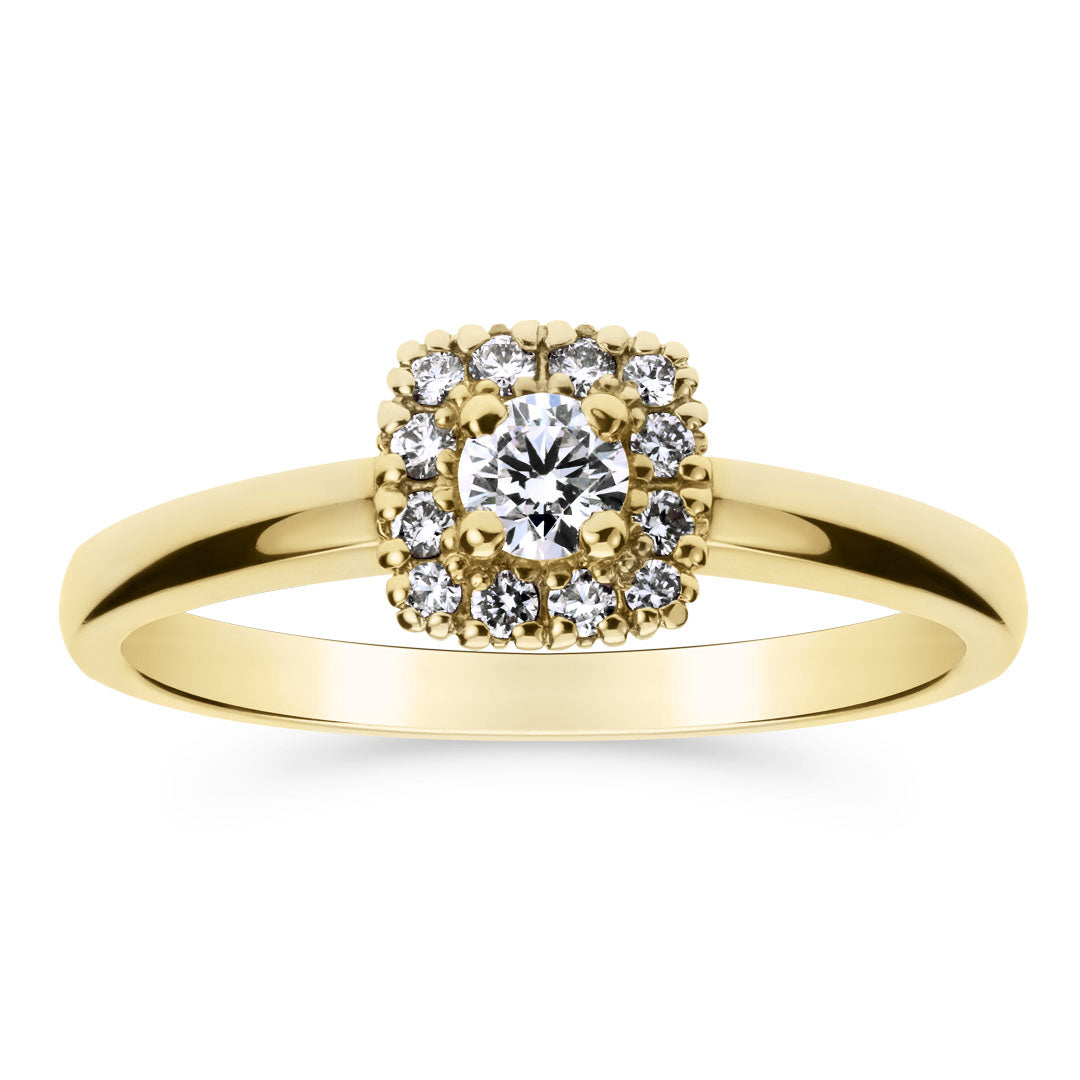Silván Rosalie halosormus 0,23ct, 14K keltakultaa, Silván vihkisormukset