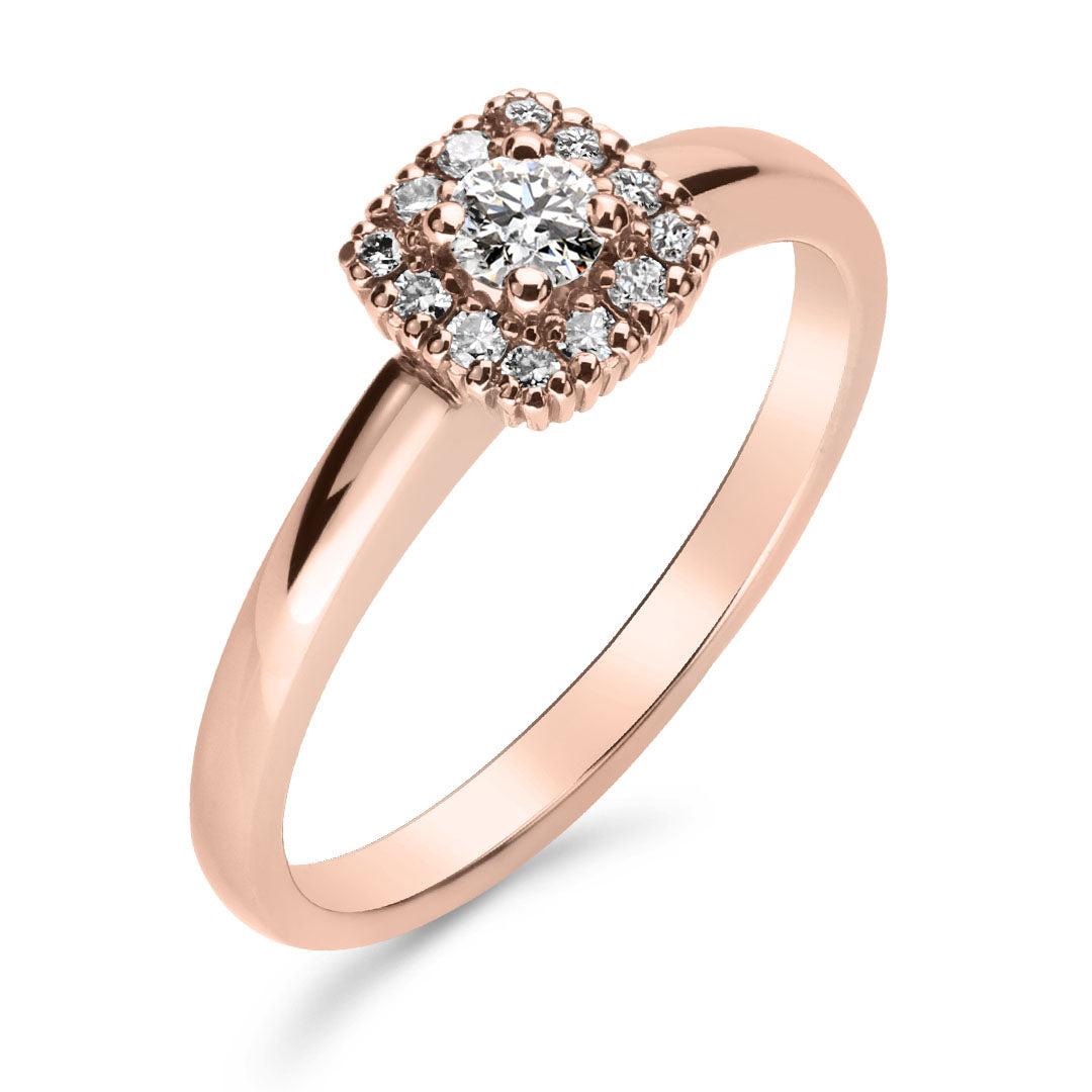 Silván Rosalie halosormus 0,23ct, 14K rosekultaa, Silván vihkisormukset