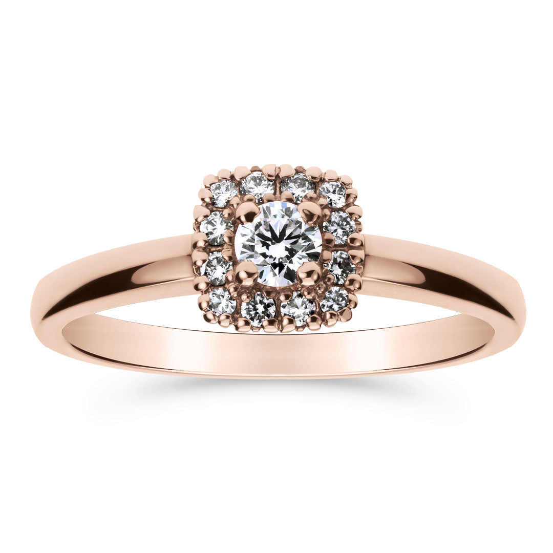 Silván Rosalie halosormus 0,23ct, 14K rosekultaa, Silván vihkisormukset