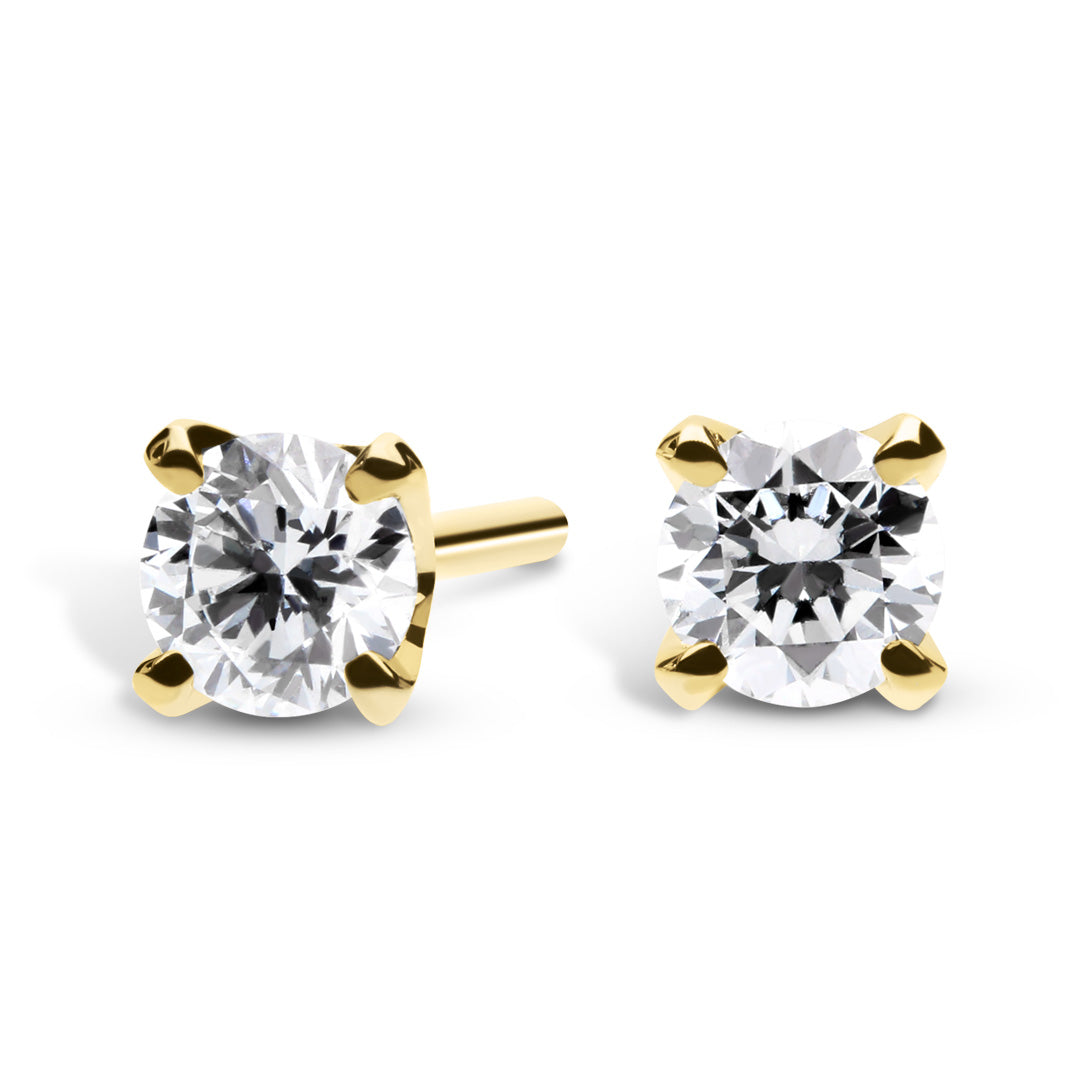 Silván Solitaire timanttikorvakorut 0,40ct, 14K keltakultaa, Silván timanttikorut