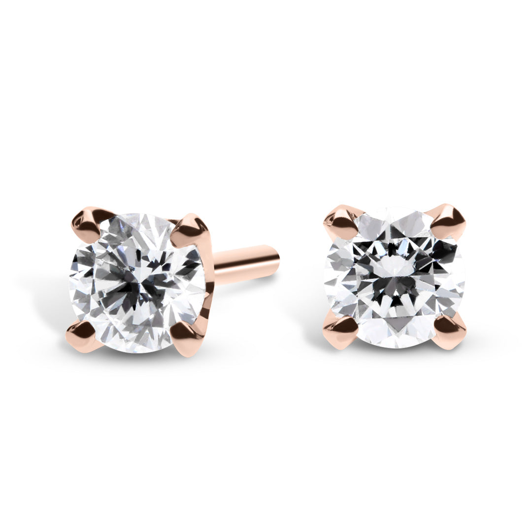 Silván Solitaire timanttikorvakorut 0,40ct, 14K rosekultaa, Silván timanttikorut