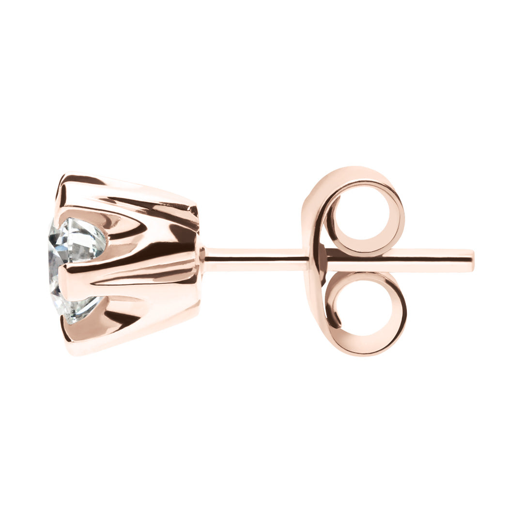 Silván Solitaire timanttikorvakorut 0,80ct, 14K rosekultaa, Silván timanttikorut