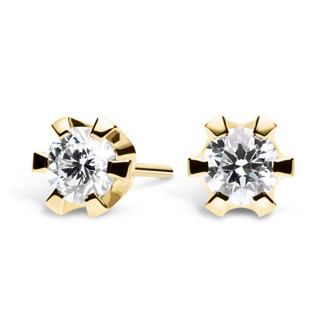 Single stone diamond stud earrings new arrivals
