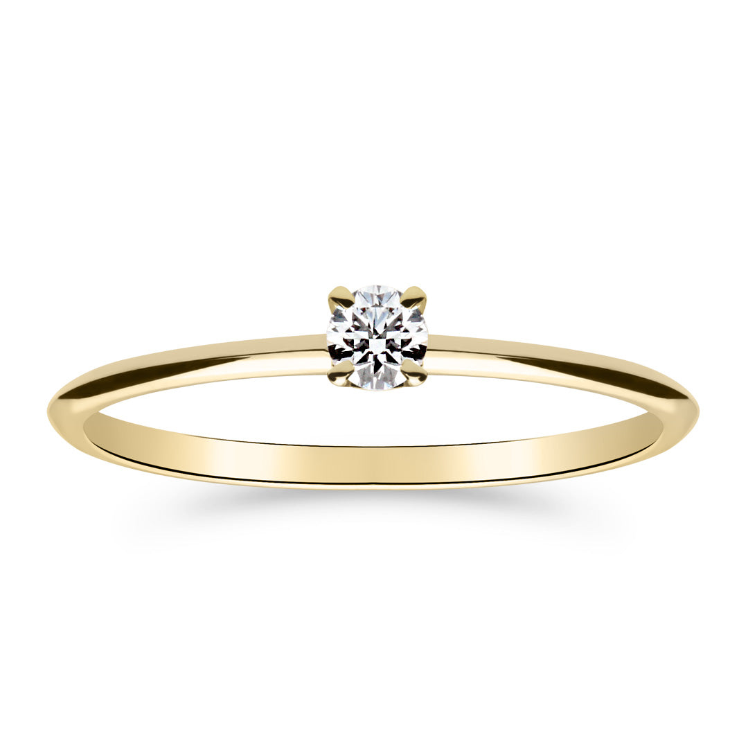 Silván Solitaire timanttisormus 0,10ct, 14K keltakultaa, Silván vihkisormukset