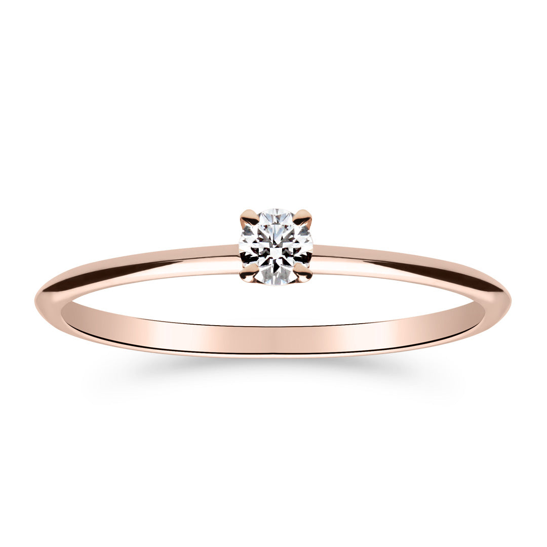 Silván Solitaire timanttisormus 0,10ct, 14K rosekultaa, Silván vihkisormukset