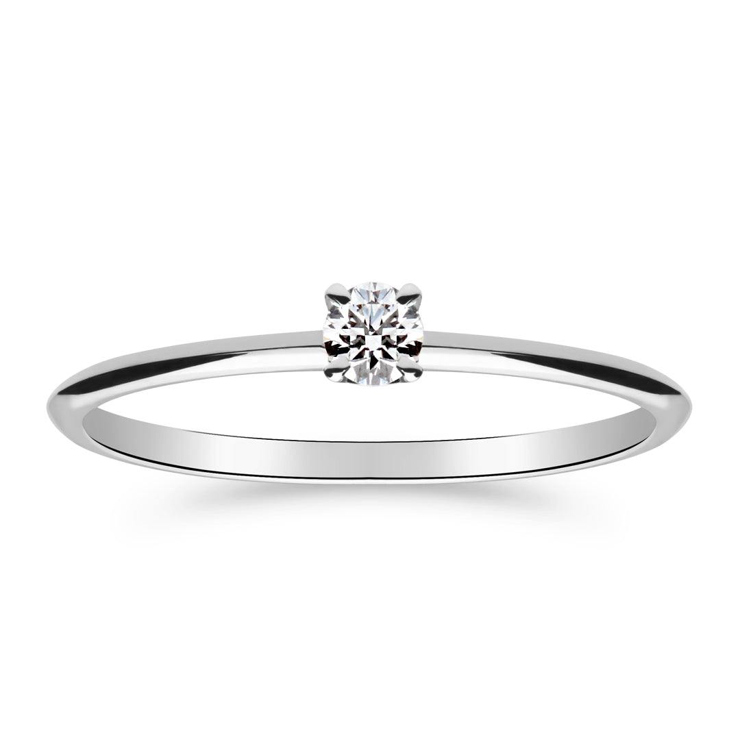 Silván Solitaire timanttisormus 0,10ct, 14K valkokultaa, Silván vihkisormukset
