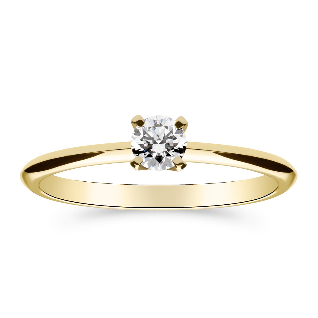 Silván Solitaire timanttisormus 0,20ct, 14K keltakultaa, Silván vihkisormukset