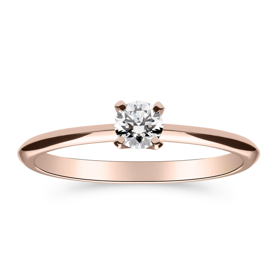 Silván Solitaire timanttisormus 0,20ct, 14K rosekultaa, Silván vihkisormukset