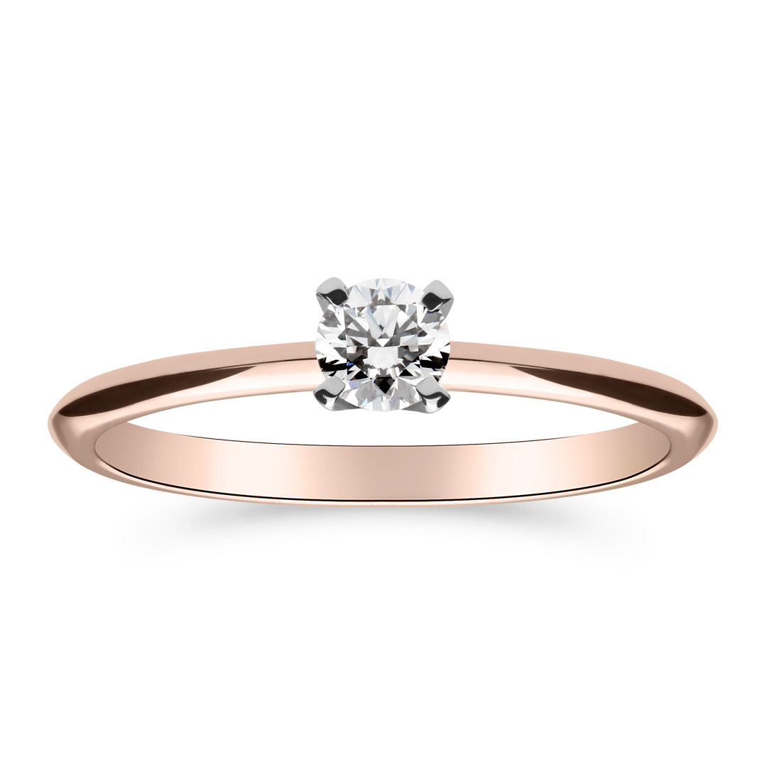 Silván Solitaire timanttisormus 0,20ct, 14K valko- ja rosekultaa, Silván vihkisormukset
