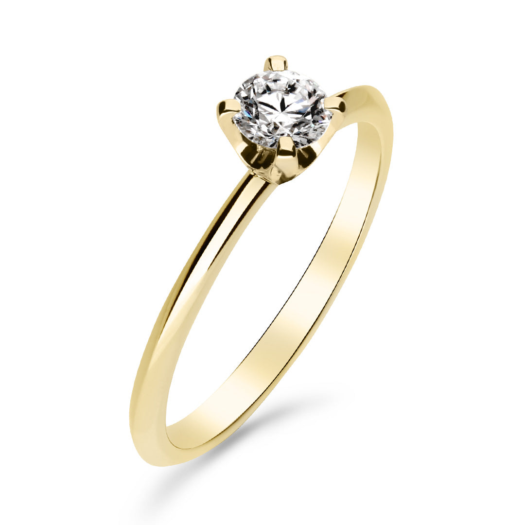 Silván Solitaire timanttisormus 0,30ct, 14K keltakultaa, Silván vihkisormukset