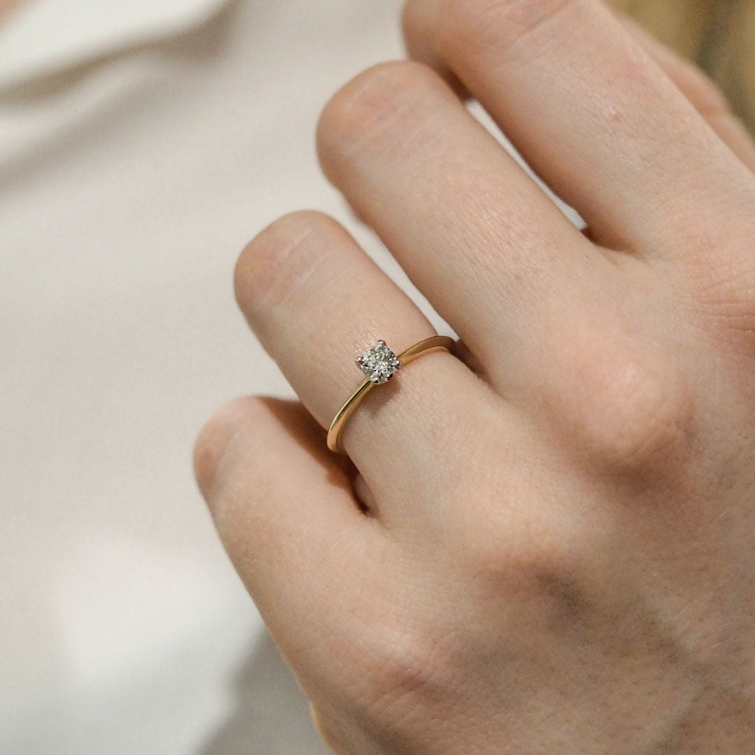 Silván Solitaire timanttisormus 0,30ct, 14K keltakultaa, Silván vihkisormukset