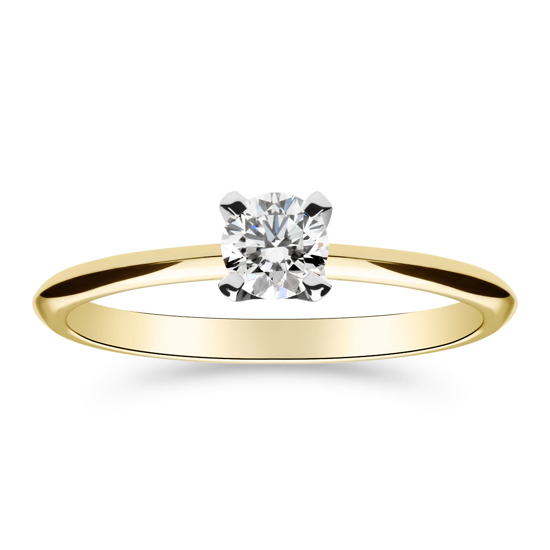 Silván Solitaire timanttisormus 0,30ct, 14K valko- ja keltakultaa, Silván vihkisormukset