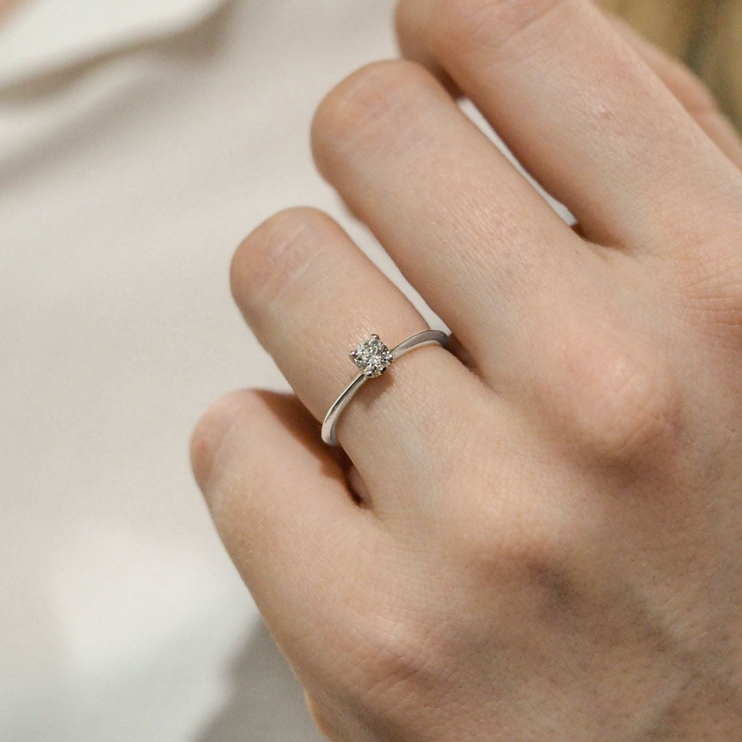 Silván Solitaire timanttisormus 0,30ct, 14K valkokultaa, Silván vihkisormukset