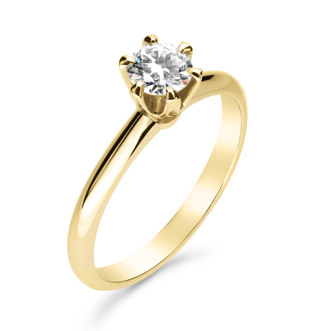 Silván Solitaire timanttisormus 0,40ct, 14K keltakultaa, Silván vihkisormukset