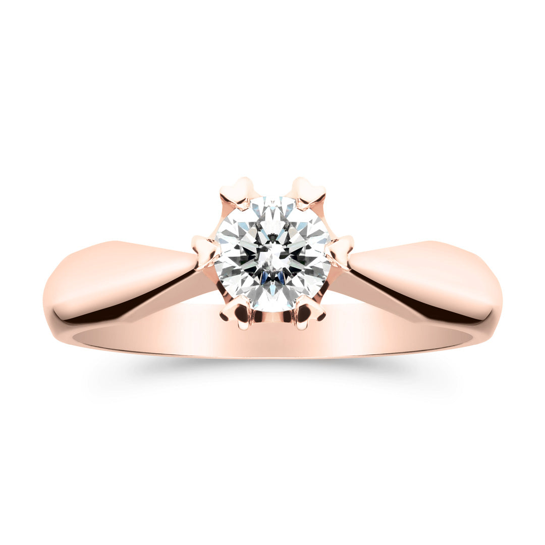 Silván Solitaire timanttisormus 0,40ct, 14K rosekultaa, Silván vihkisormukset