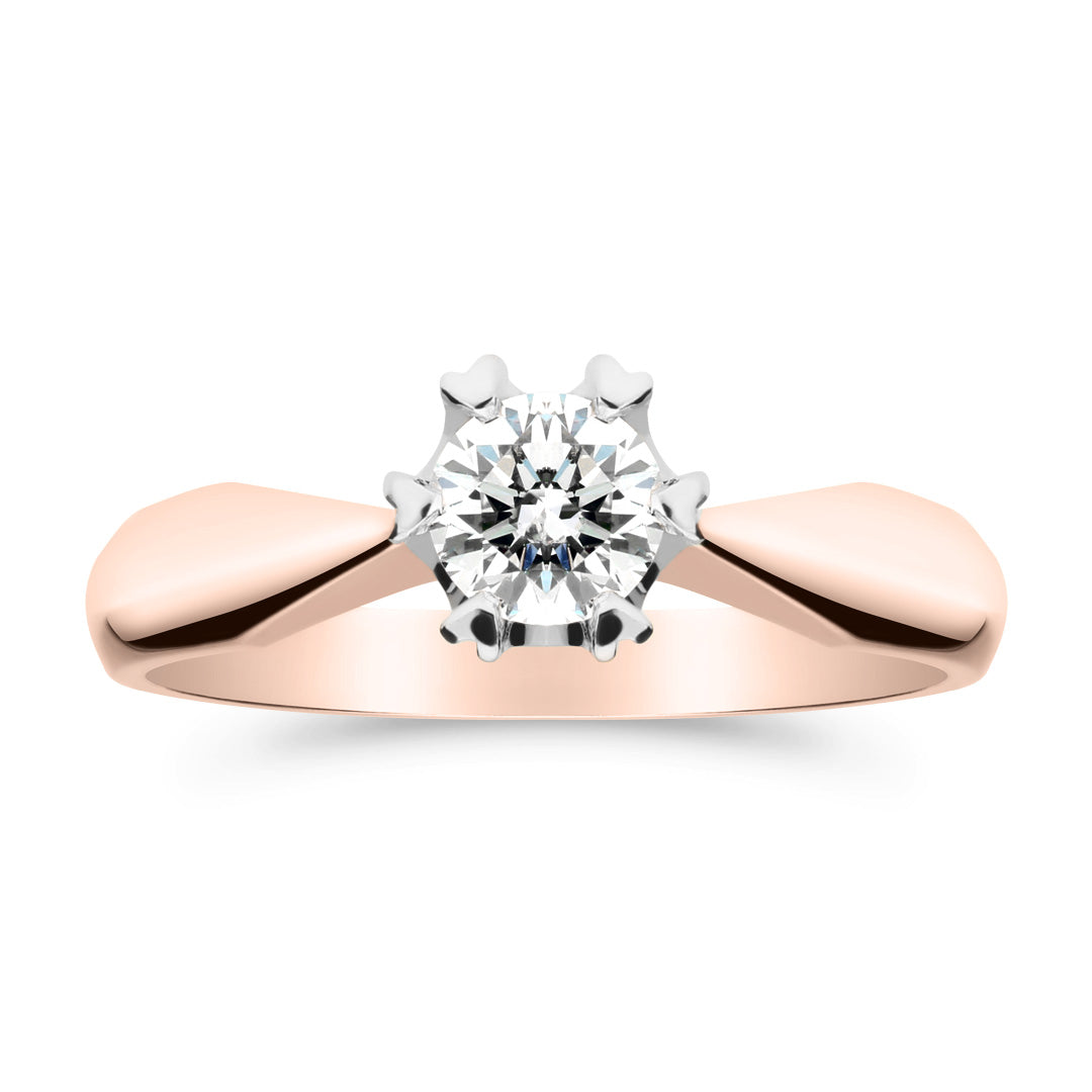 Silván Solitaire timanttisormus 0,40ct, 14K valko- ja rosekultaa, Silván vihkisormukset