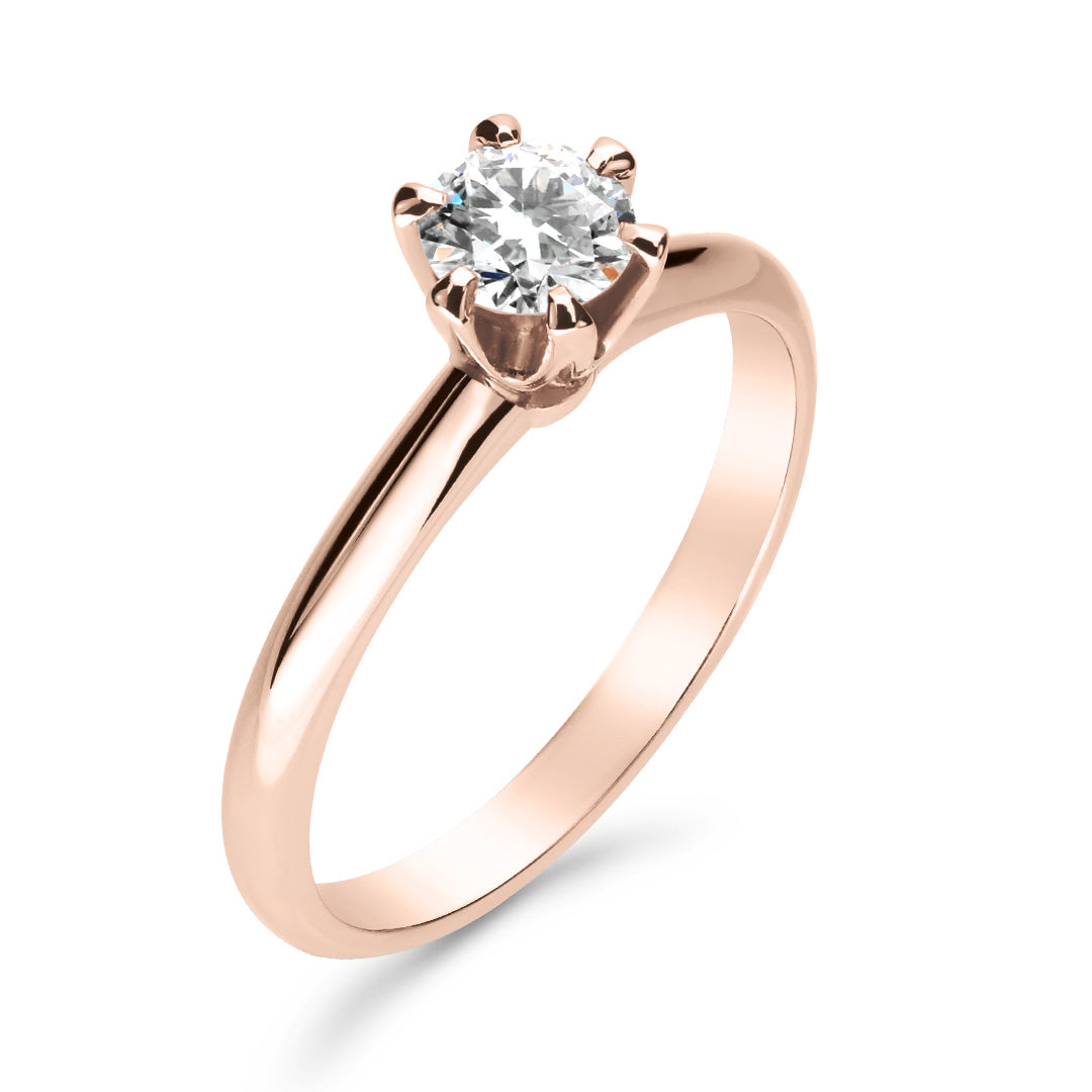 Silván Solitaire timanttisormus 0,40ct, 14K rosekultaa, Silván vihkisormukset