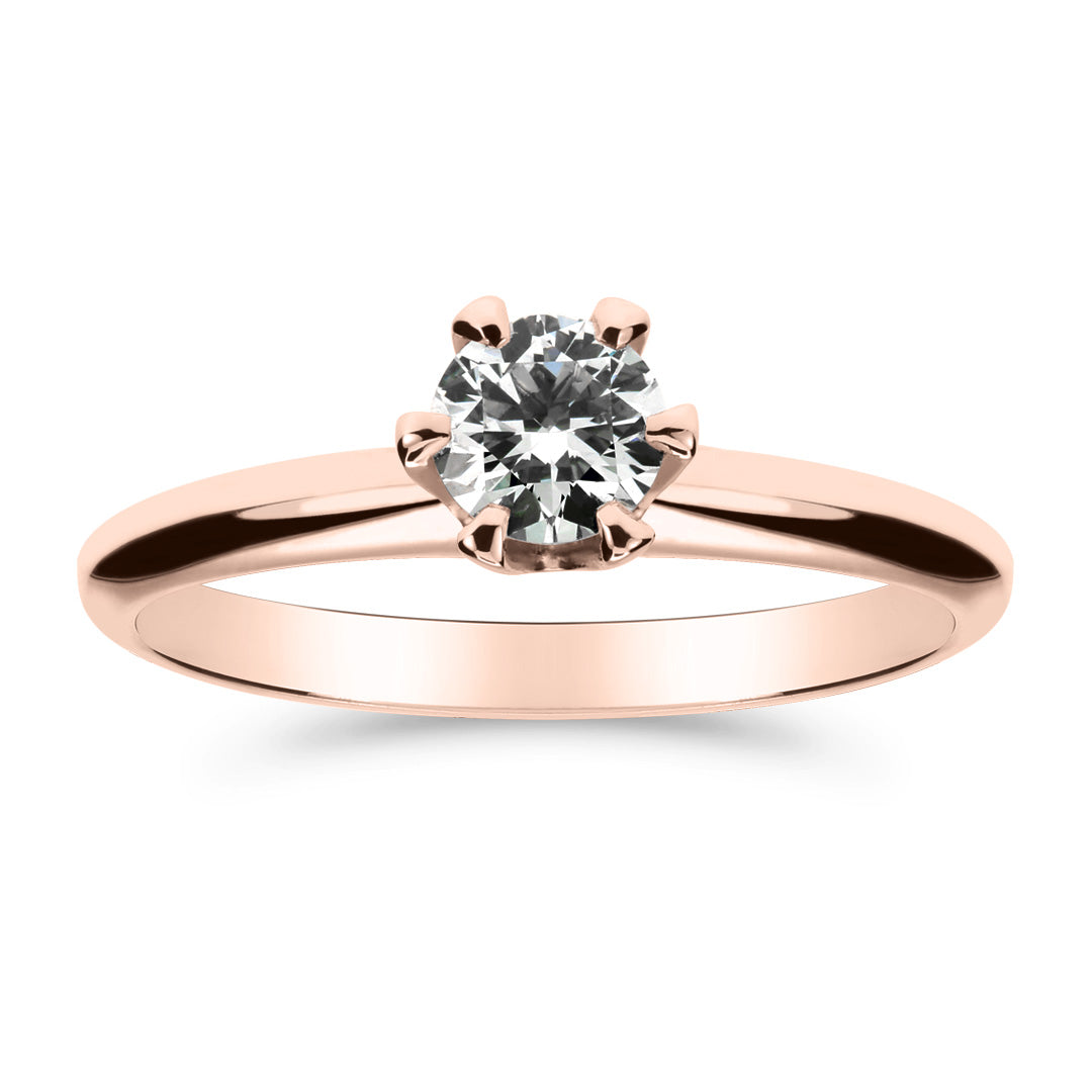 Silván Solitaire timanttisormus 0,40ct, 14K rosekultaa, Silván vihkisormukset
