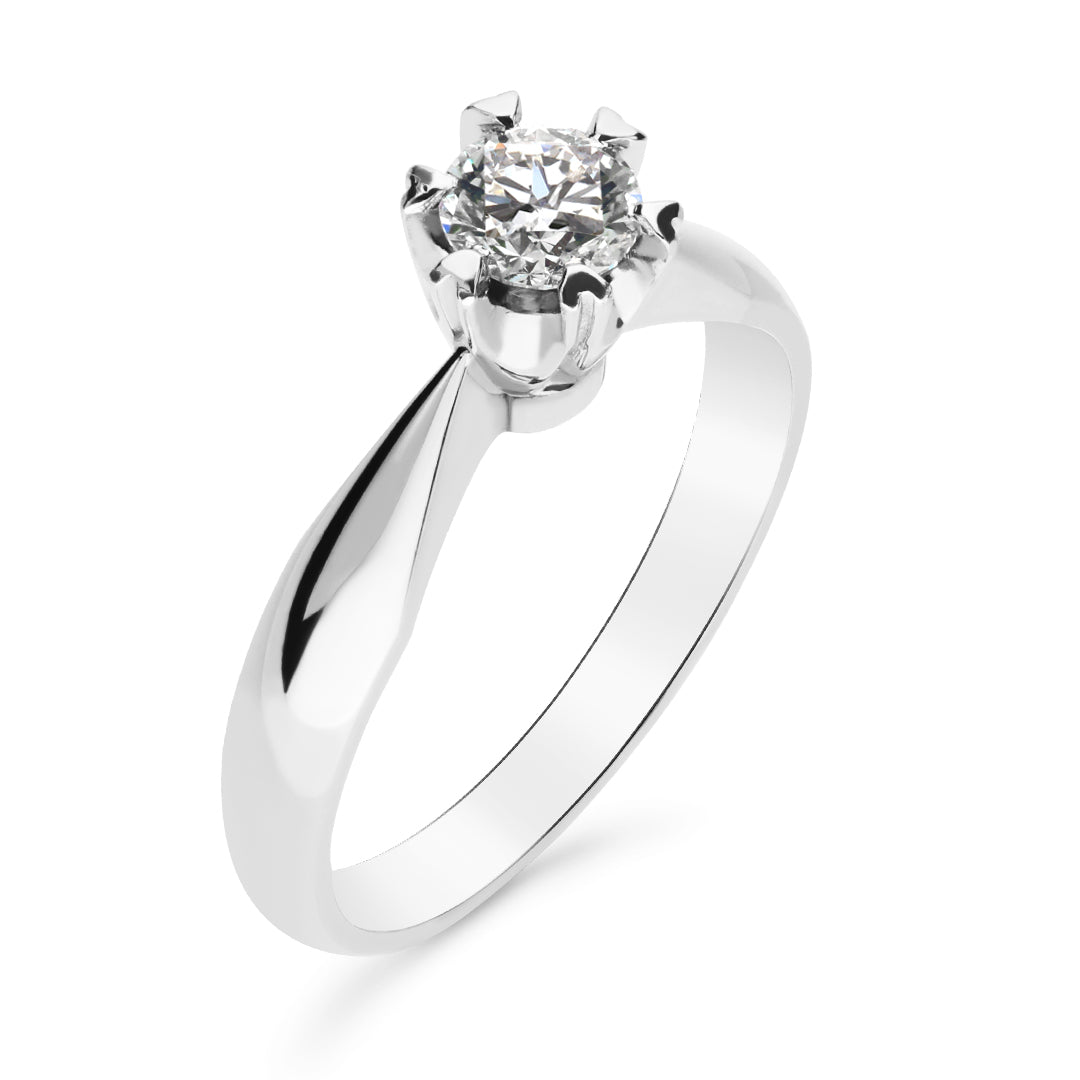 Silván Solitaire timanttisormus 0,40ct, 14K valkokultaa, Silván vihkisormukset