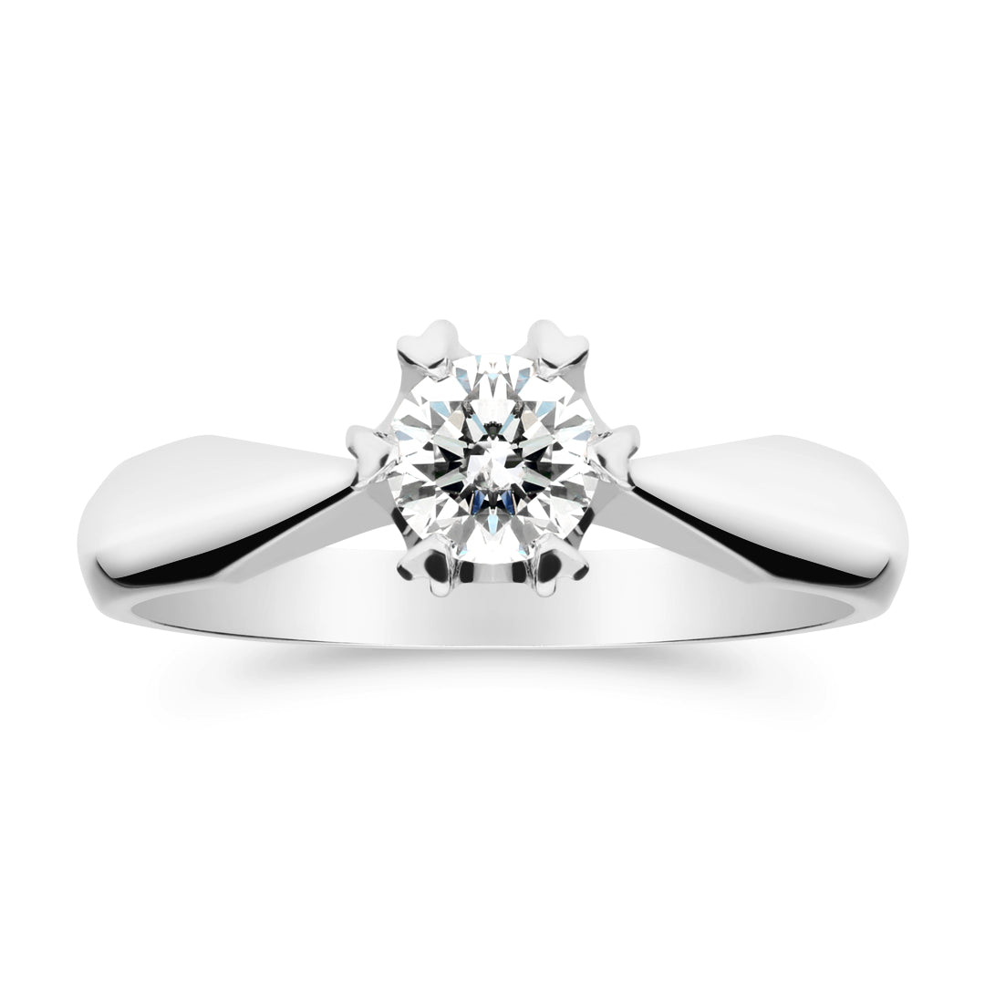 Silván Solitaire timanttisormus 0,40ct, 14K valkokultaa, Silván vihkisormukset
