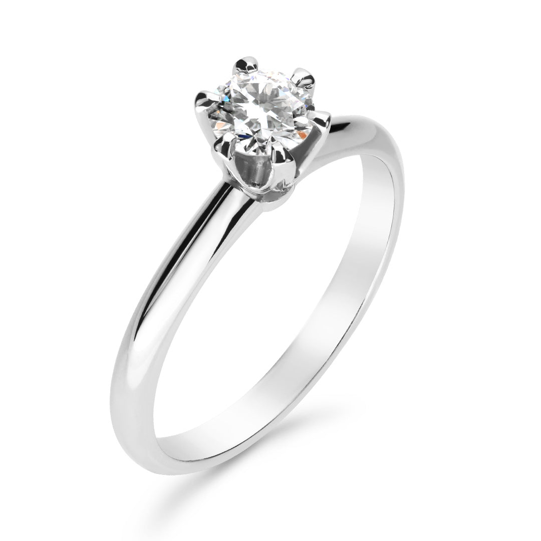 Silván Solitaire timanttisormus 0,40ct, 14K valkokultaa, Silván vihkisormukset