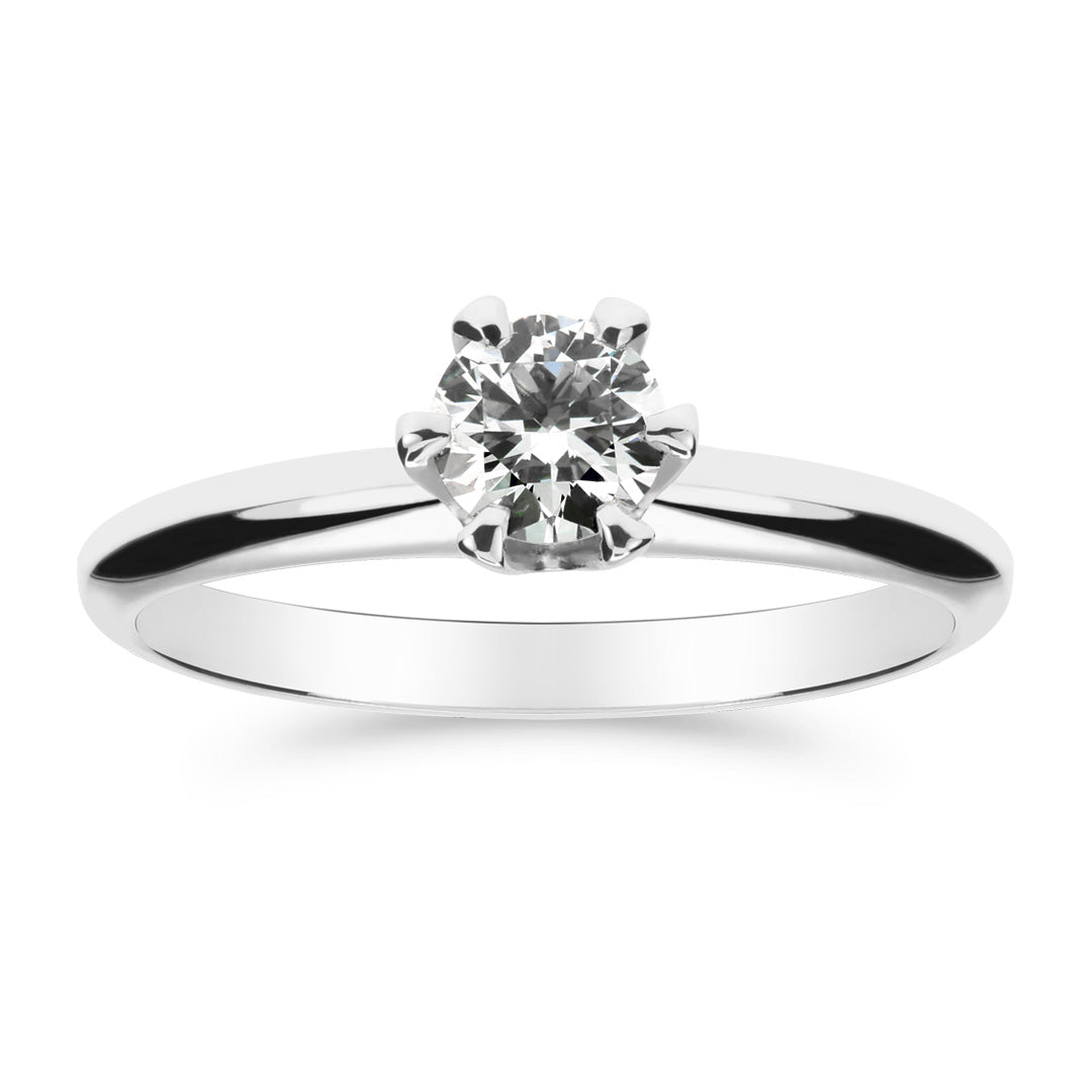 Silván Solitaire timanttisormus 0,40ct, 14K valkokultaa, Silván vihkisormukset