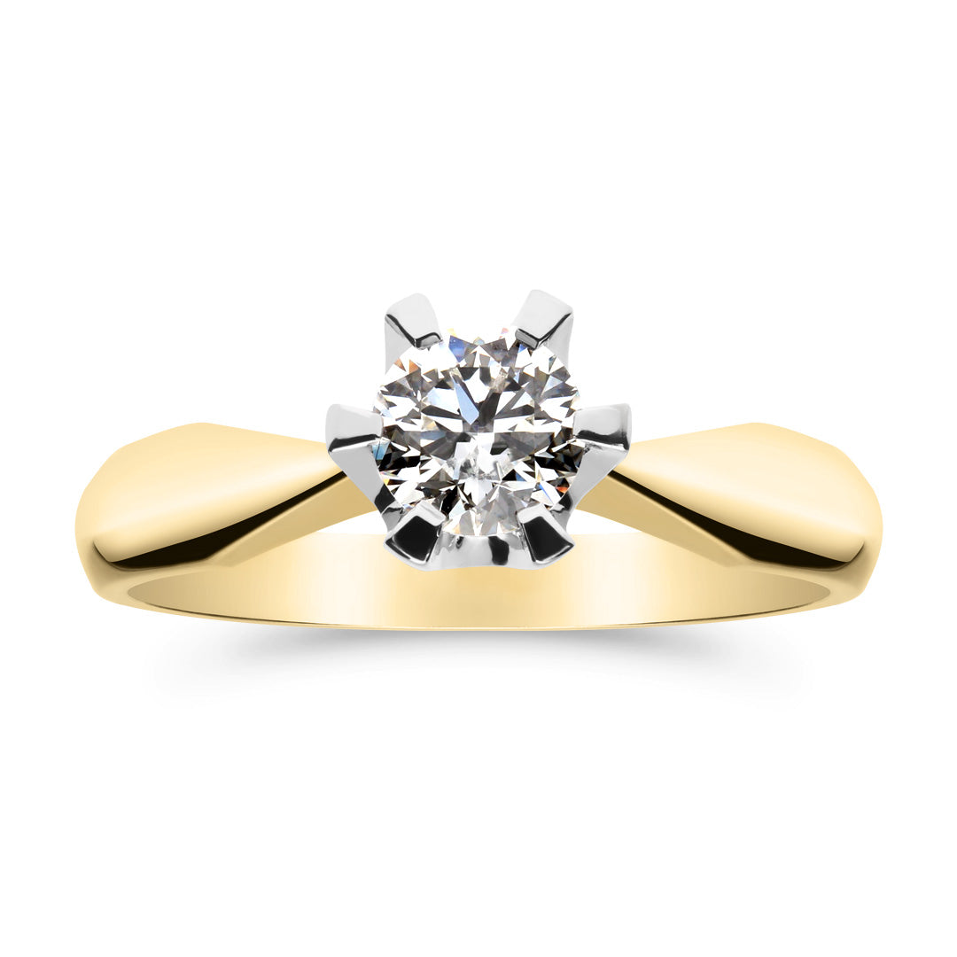 Silván Solitaire timanttisormus 0,50ct, 14K valko- ja keltakultaa, Silván vihkisormukset