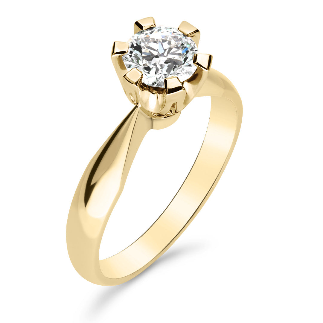 Silván Solitaire timanttisormus 0,70ct, 14K keltakultaa, Silván vihkisormukset