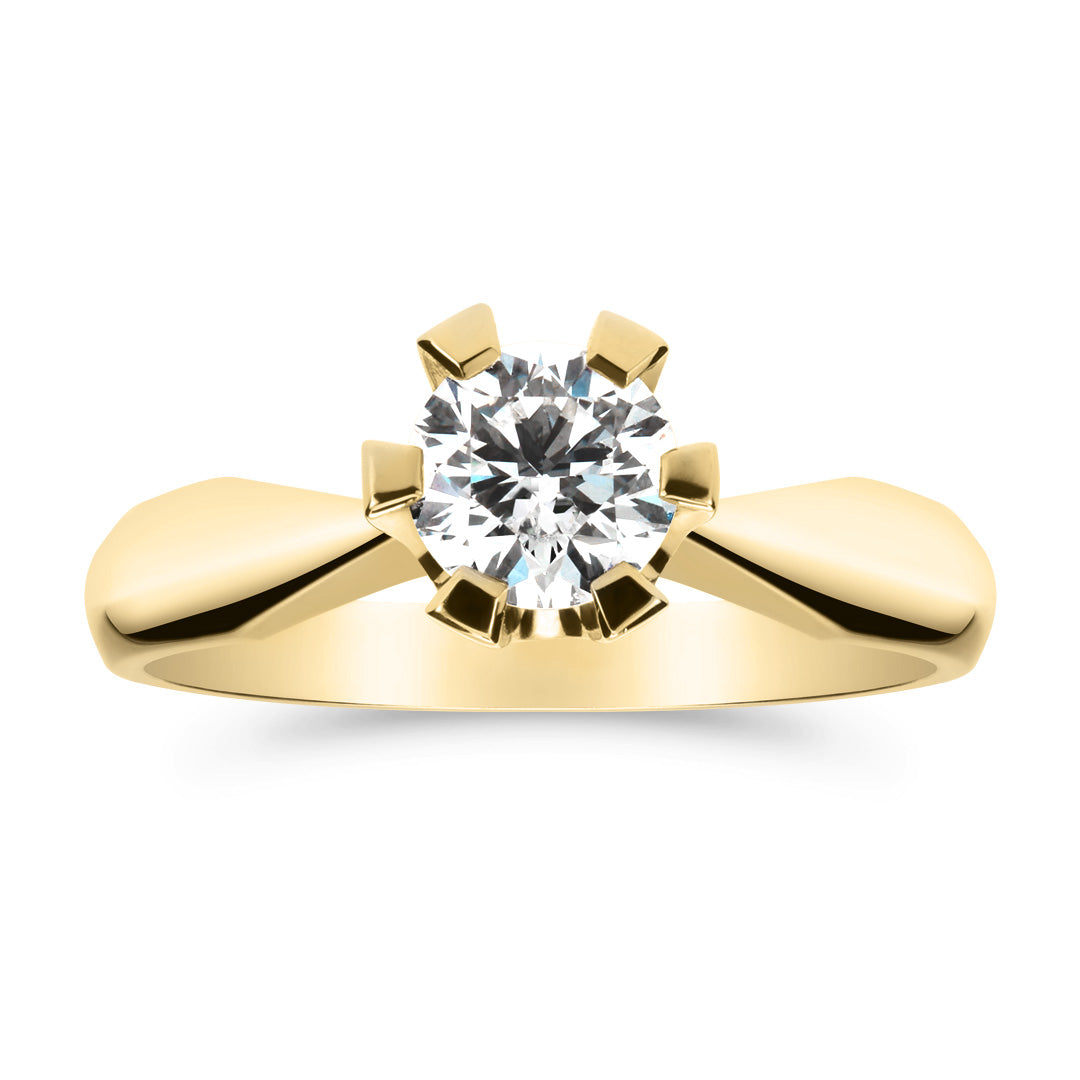 Silván Solitaire timanttisormus 0,70ct, 14K keltakultaa, Silván vihkisormukset