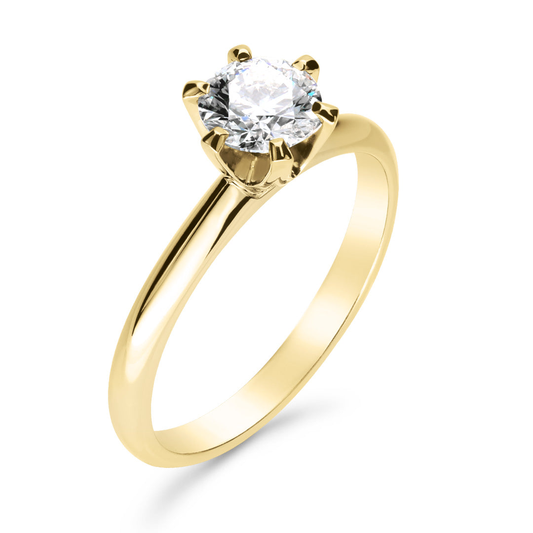 Silván Solitaire timanttisormus 0,70ct, 14K keltakultaa, Silván vihkisormukset