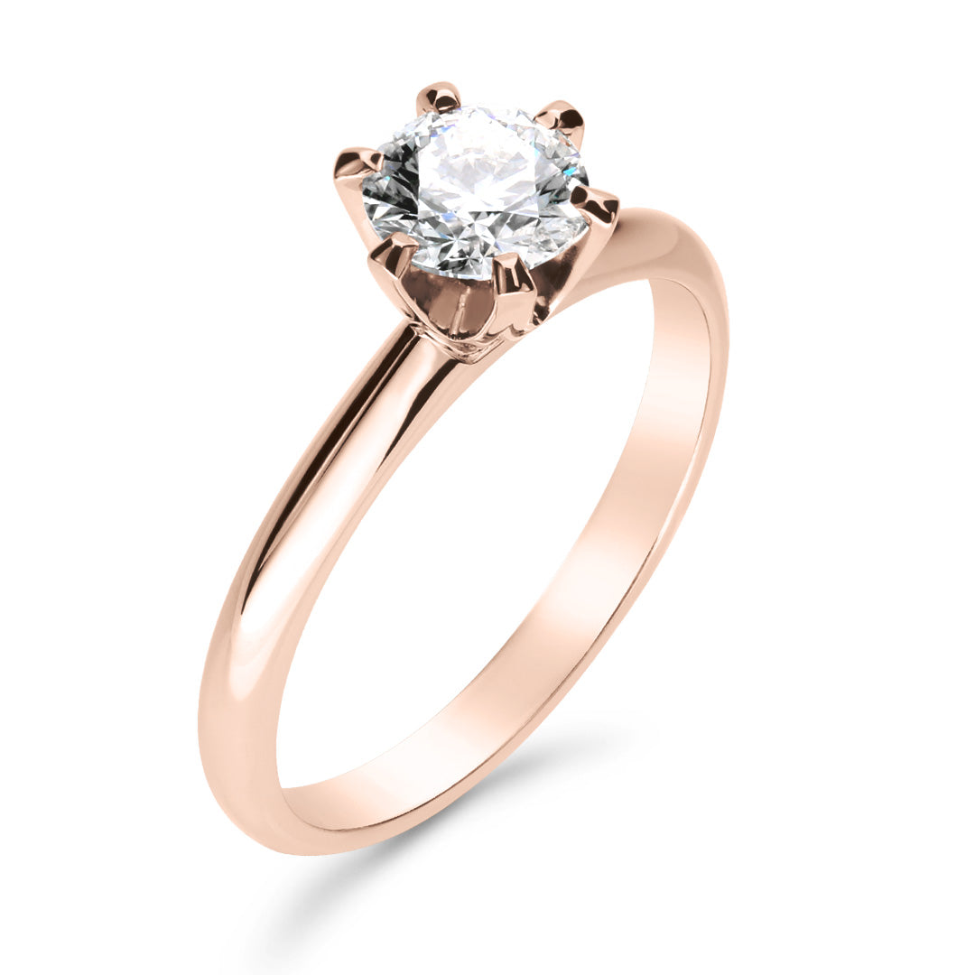 Silván Solitaire timanttisormus 0,70ct, 14K rosekultaa, Silván vihkisormukset