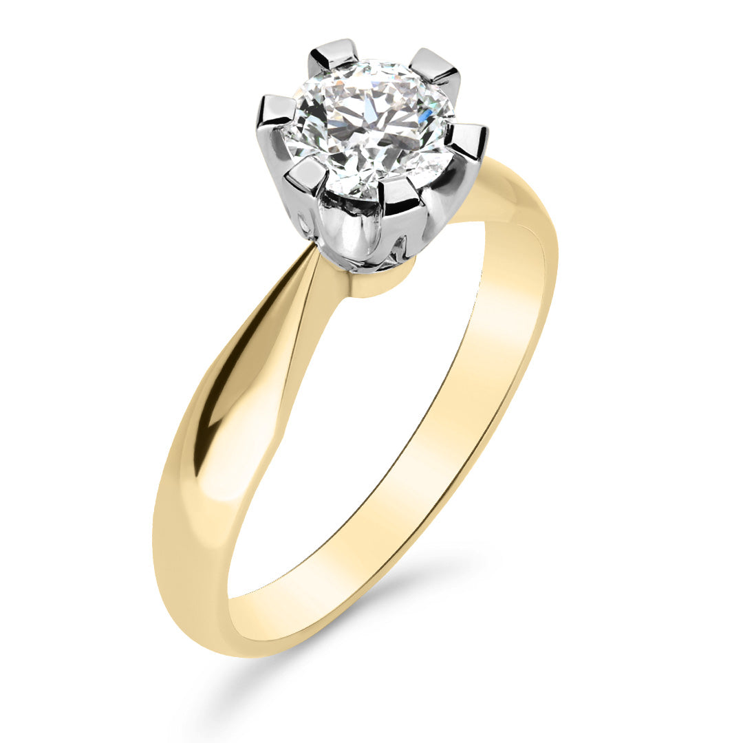 Silván Solitaire timanttisormus 0,70ct, 14K valko- ja keltakultaa, Silván vihkisormukset