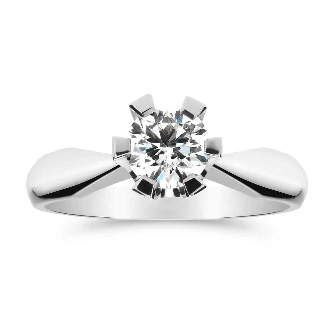 Silván Solitaire timanttisormus 0,70ct, 14K valkokultaa, Silván vihkisormukset