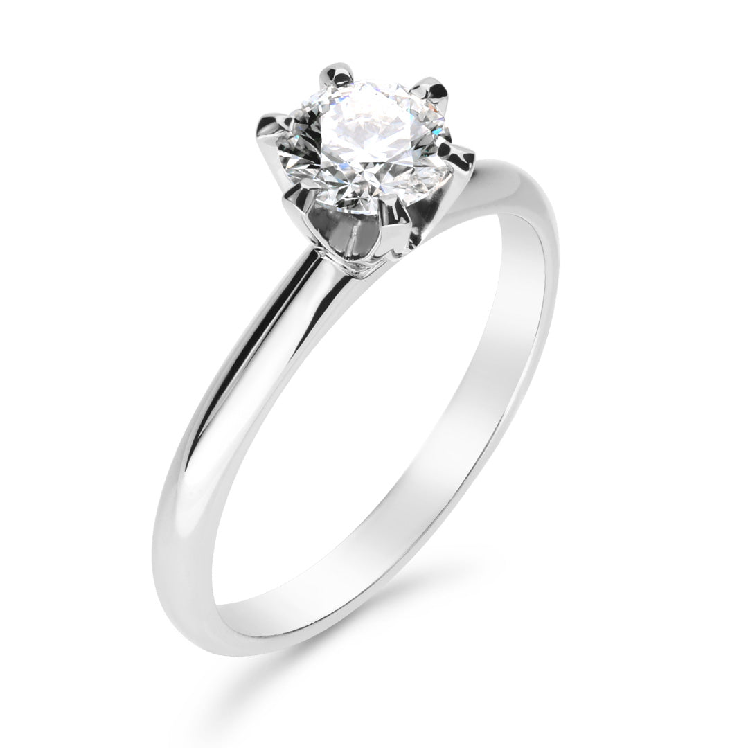 Silván Solitaire timanttisormus 0,70ct, 14K valkokultaa, Silván vihkisormukset