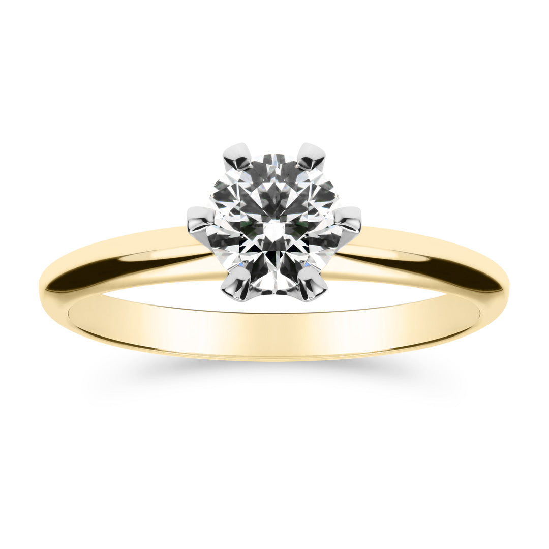 Silván Solitaire timanttisormus 0,70ct, 14K valko- ja keltakultaa, Silván vihkisormukset