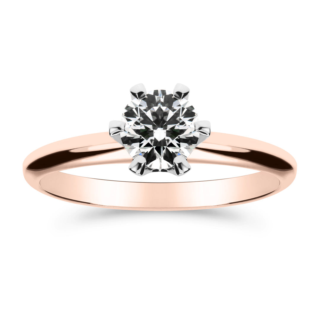 Silván Solitaire timanttisormus 0,70ct, 14K valko- ja rosekultaa, Silván vihkisormukset