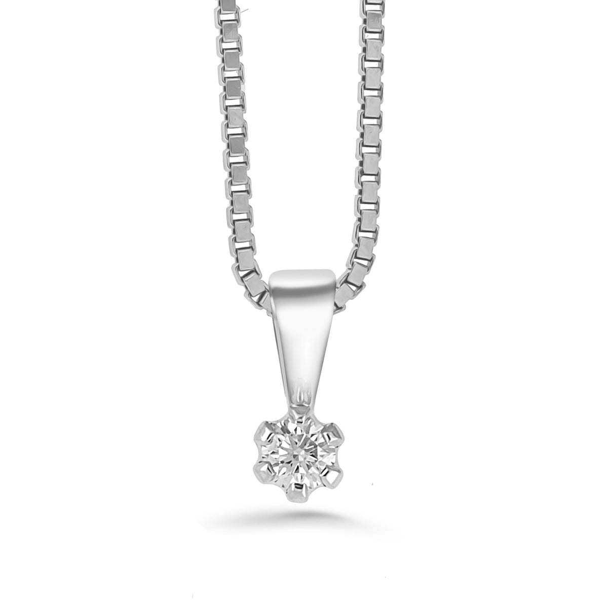 Silván Solitaire timanttiriipus 0,10ct, 14K valkokultaa, Silván timanttikorut - Silván - Laatukoru
