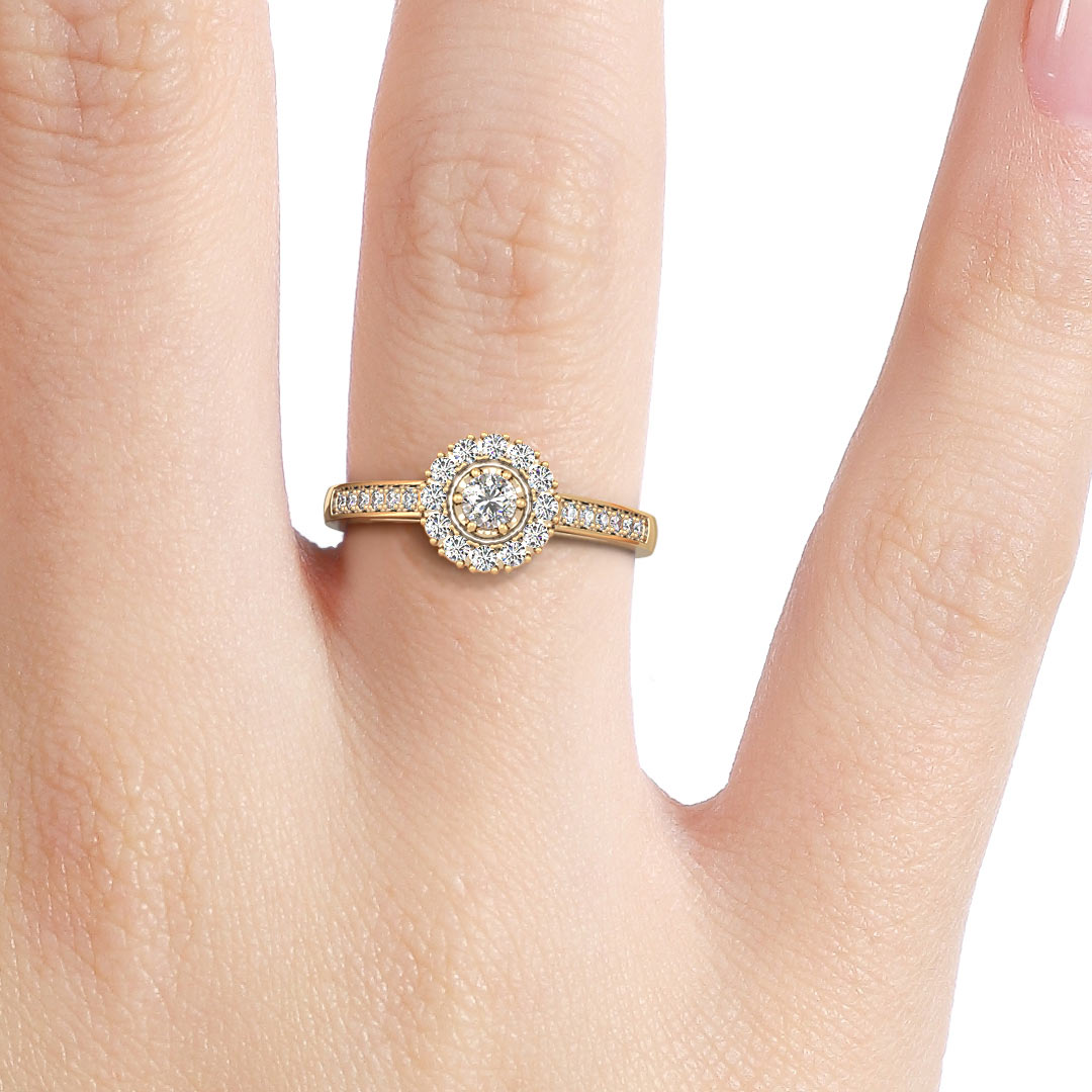 Silván timanttisormus 0,54ct, 14K keltakultaa, Silván vihkisormukset