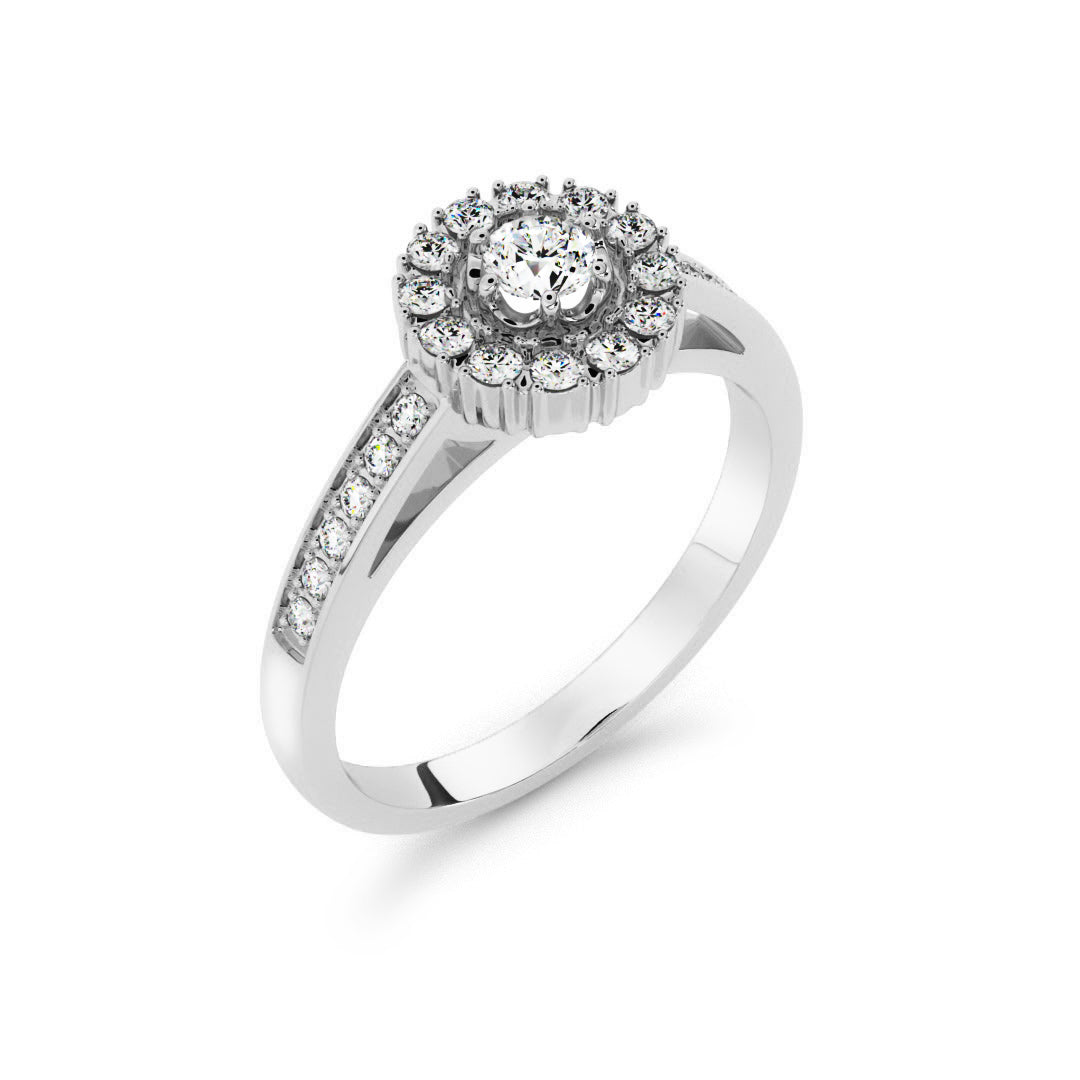 Silván timanttisormus 0,54ct, 14K valkokultaa, Silván timanttikorut - Silván - Laatukoru