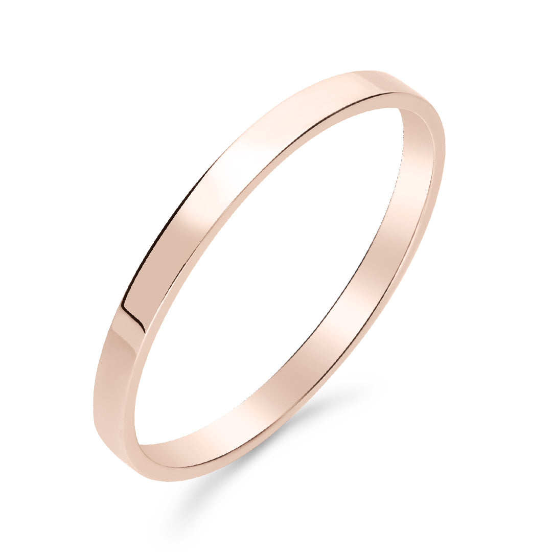 Silván kihlasormus 2mm flakka, 14K rosekultaa, Silván kihlasormukset